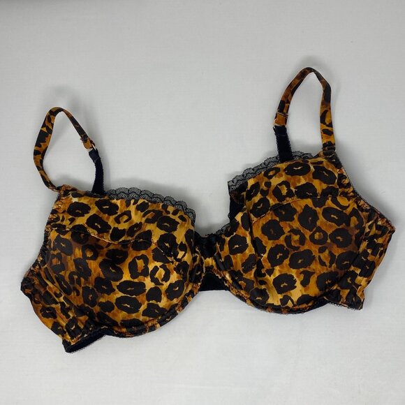 Agent Provocateur Felinda Leopard Silk Bra 36DD